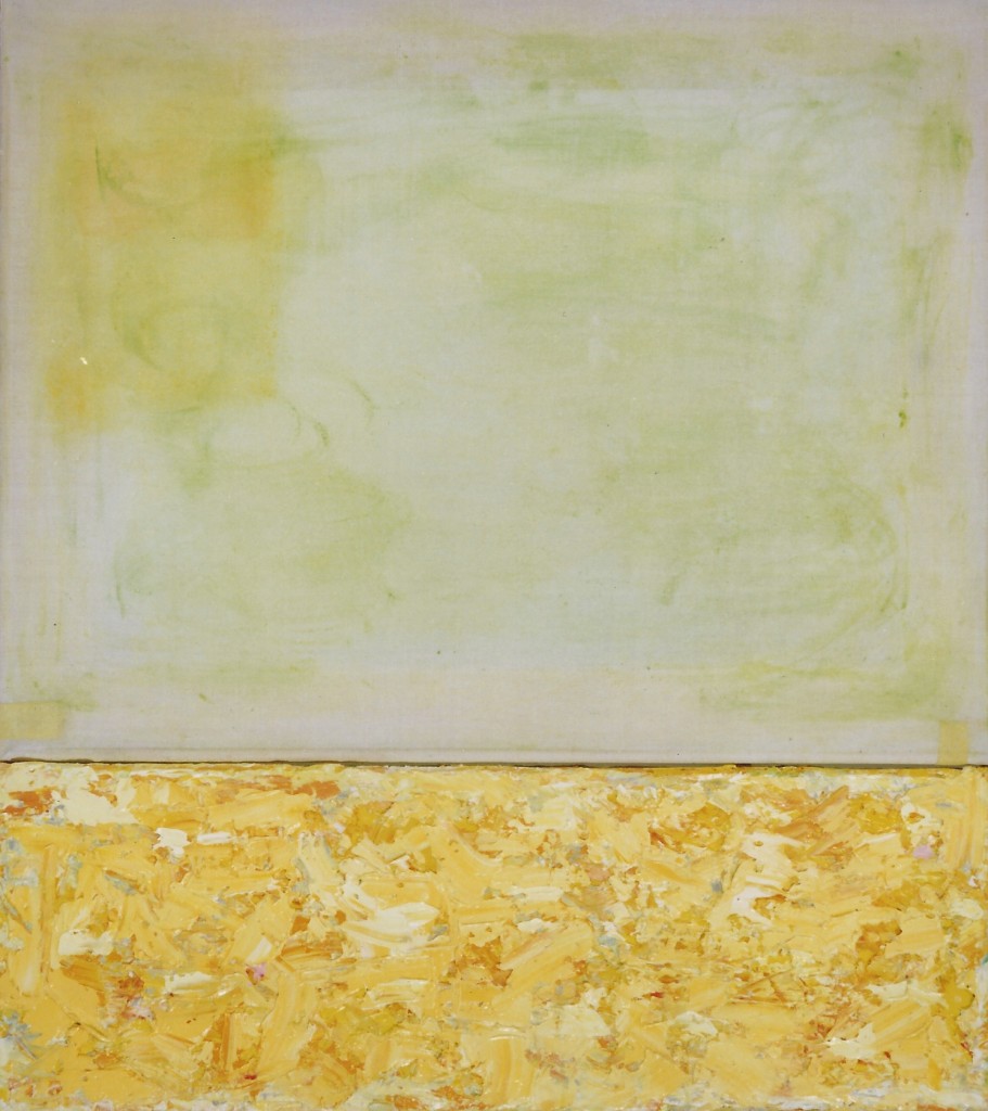 'paas-bos' olieverf/transparant doek 13 x 45 / 35 x 45 cm 1997